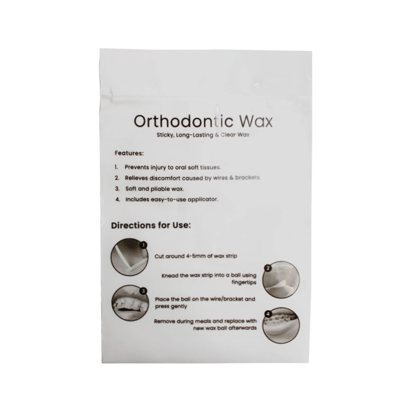 Libral® empty zip bags for relief wax, size 3.5" x 5.2", 100 packs, used for storing patient relief wax.