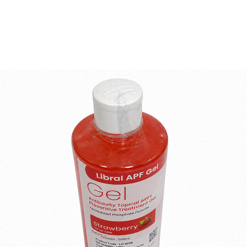 Libral APF Fluoride Gel 1.23% for caries prevention, orange 100ml tube, preventive dentistry product by Libral.