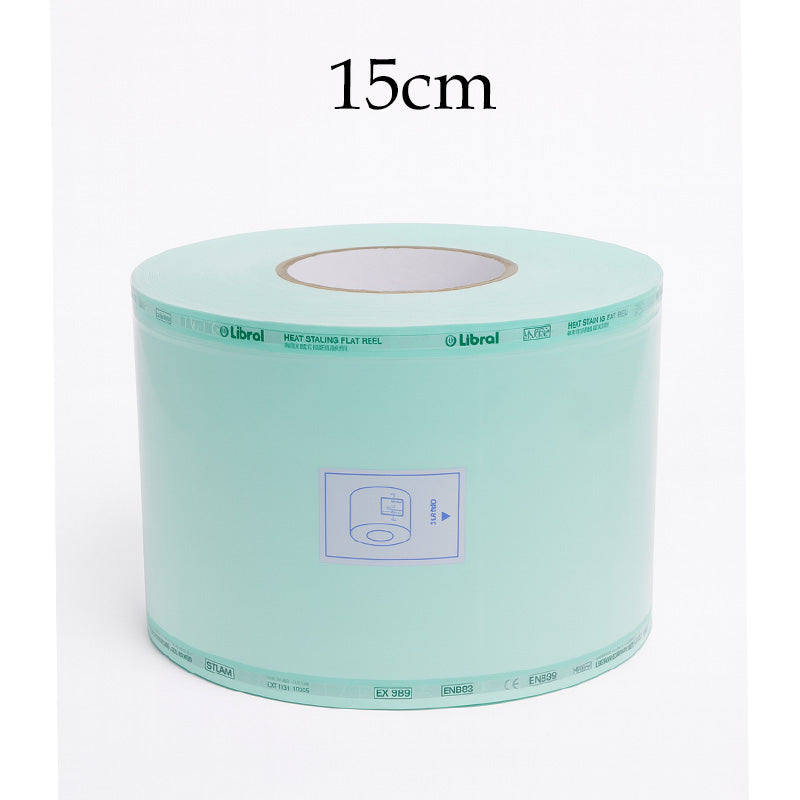 Libral® sterilization rolls 200 meters, 5.5 cm width, used for medical sterilization packaging, with rolled pouch design.