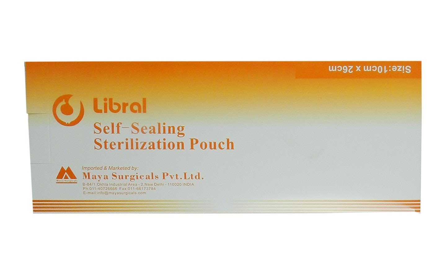 Libral self-sealing pouches in roll and pouch format, 9x26cm, 200-pack, transparent plastic packaging for secure sealing.