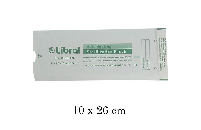 Libral Self Sealing Pouches 9x26cm in a pack of 200, transparent rolls and pouches for secure storage and packaging.