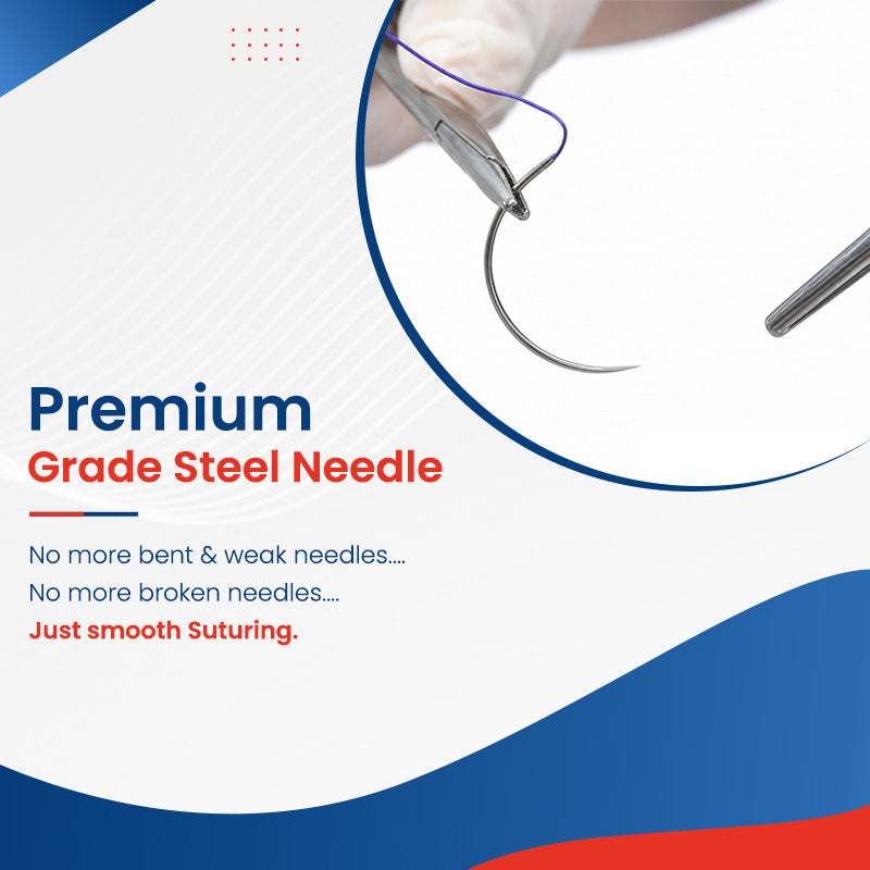 LIFELINE Polyglycolic Acid (PGA) 1/2 Circle Round Bodied 20mm absorbable needle suture for medical use