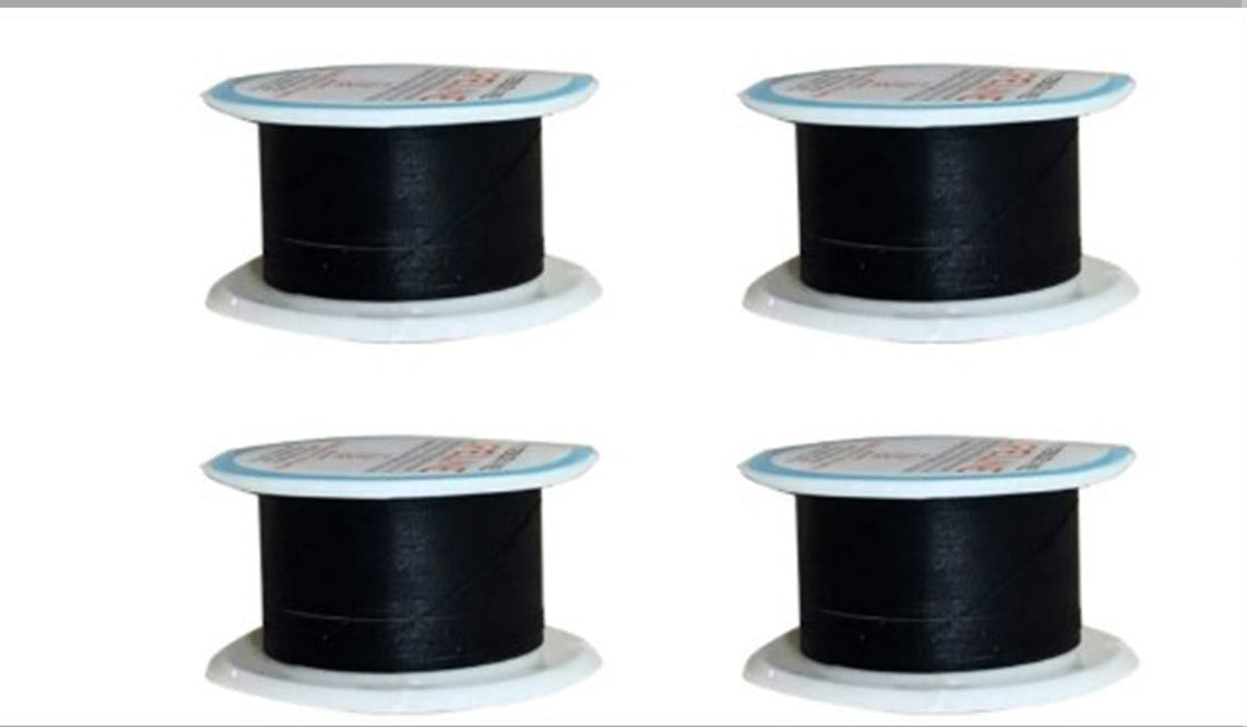 Black braided silk sutures by LIFELINE, non-absorbable surgical sutures with needles, size 4-0, 10 meters long.