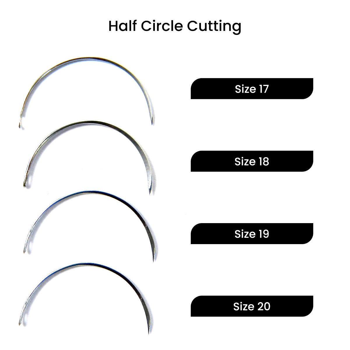 LIFELINE Lifeline SS Suture Needles, half-circle cutting, size no 17, 6-pack of 24 needles, for surgical suturing procedures.