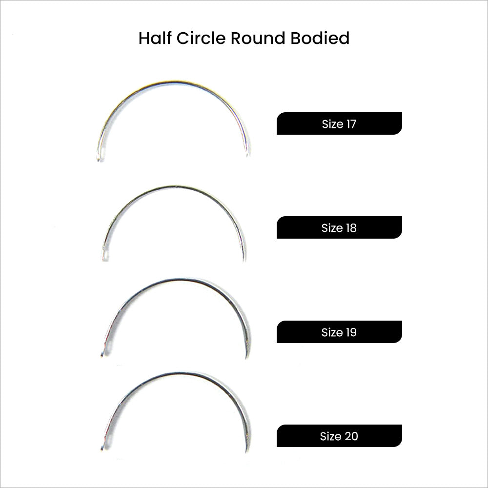 LIFELINE SS Suture Needles, half-circle round-bodied, size 19, for medical suturing, shown in a pack of 24 needles.