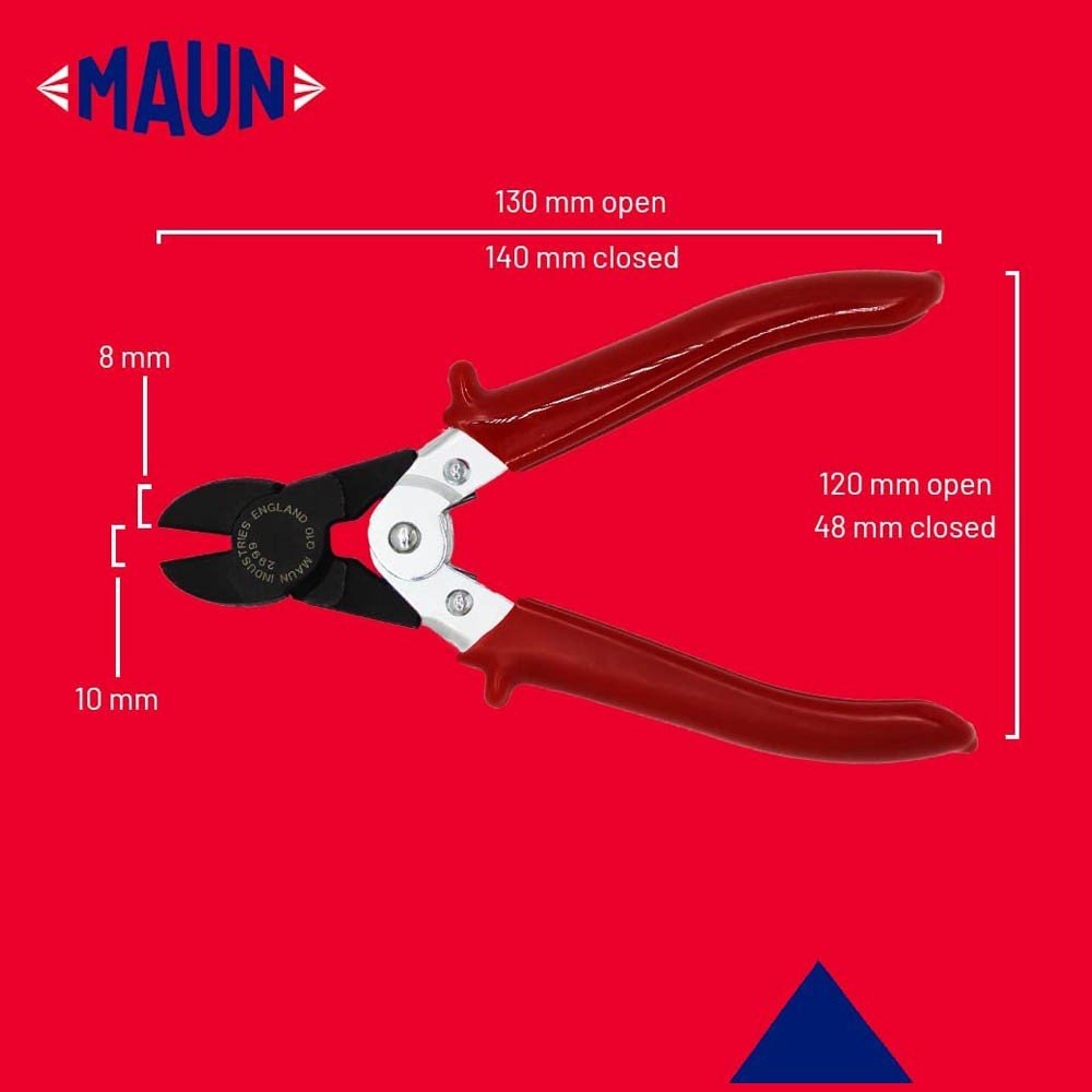 Maun Mini Heavy Wire Cutter with protective sleeve, compact hand tool for cutting thick wires.