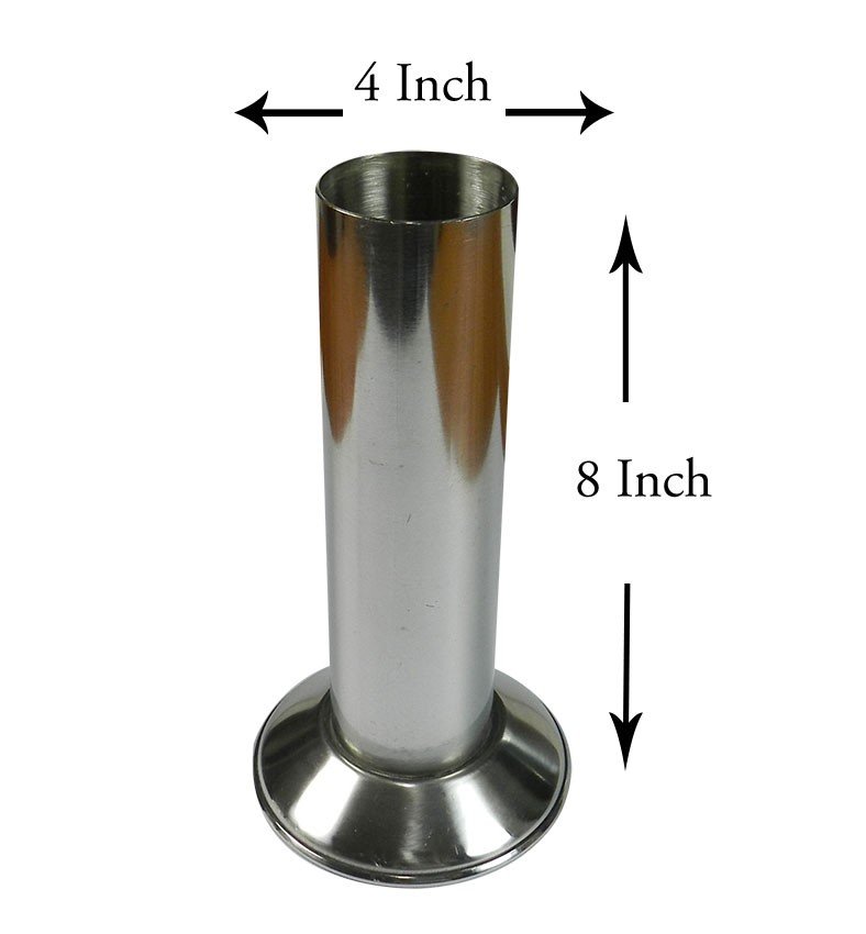 Stainless steel forcep jar with lid from Maya Surgicals, used for sterile instrument storage in medical settings.
