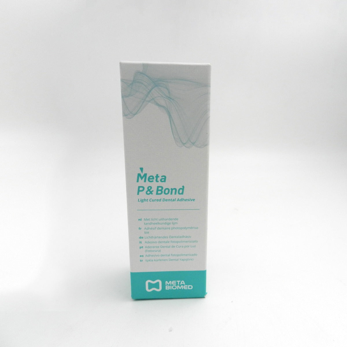 Meta Biomed Meta P&Bond 5th Generation Bonding System bonding agent in 5g container, showing the product bottle and label.
