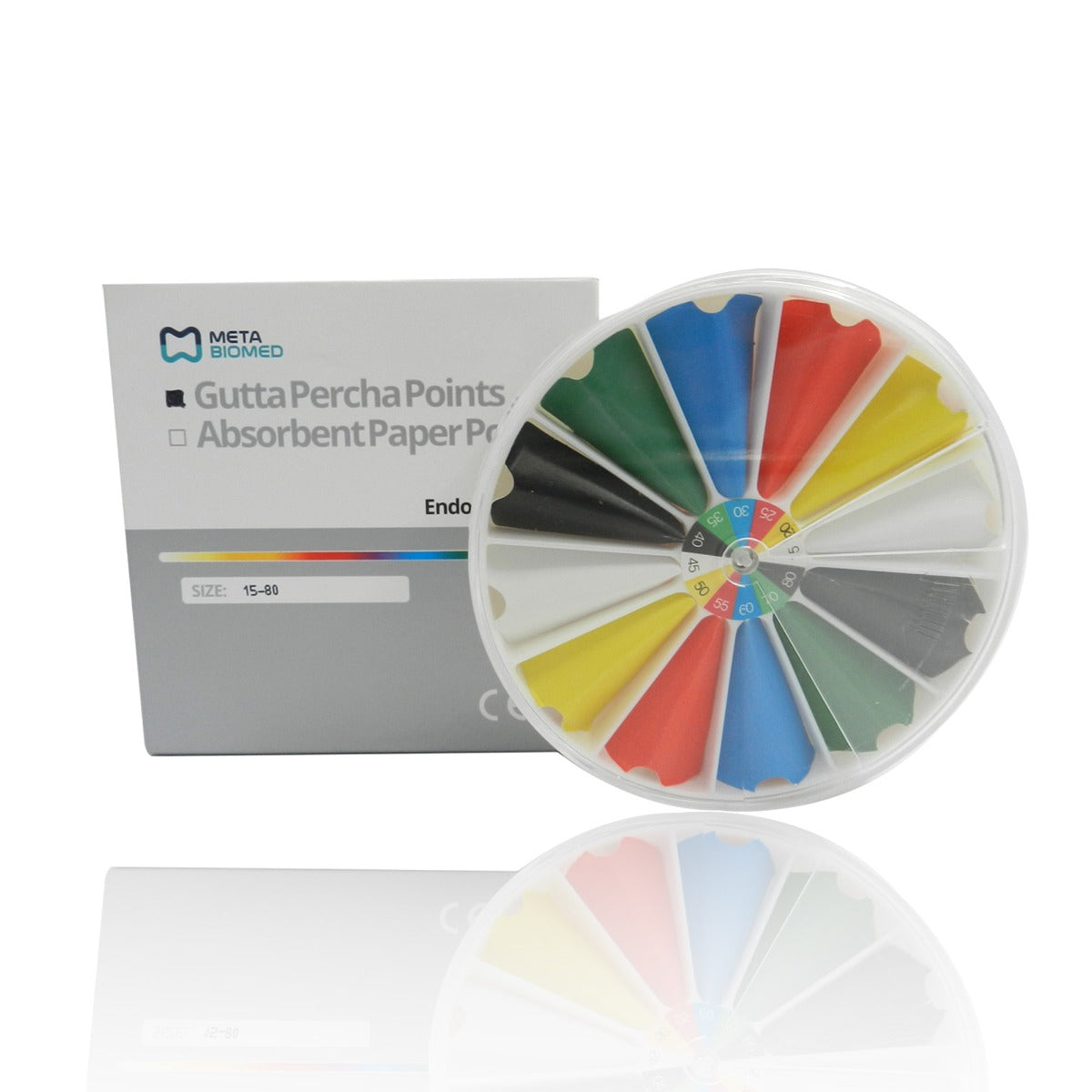 Meta Biomed Gutta Percha Points Endo Organizer Kit, dental endodontic instruments for root canal procedures.