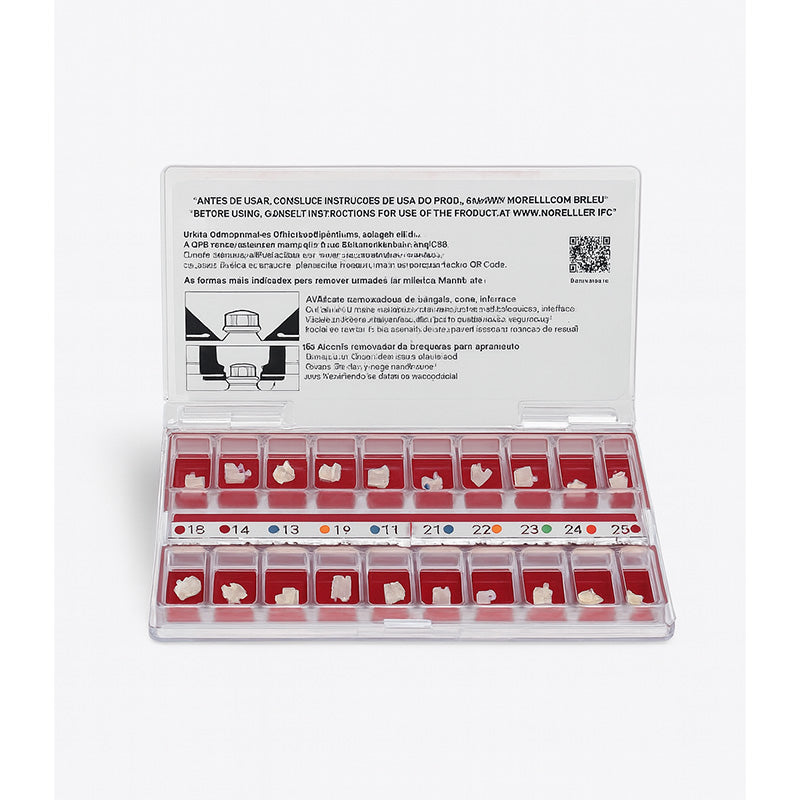 Morelli MBT .022 ceramic aesthetic brackets kit with clear, tooth-colored brackets for orthodontic treatment.