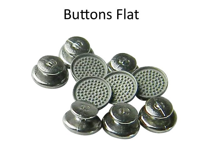 Round base of Morelli Bondable Buttons, curved design for secure attachment and versatile use in craft and fashion projects.