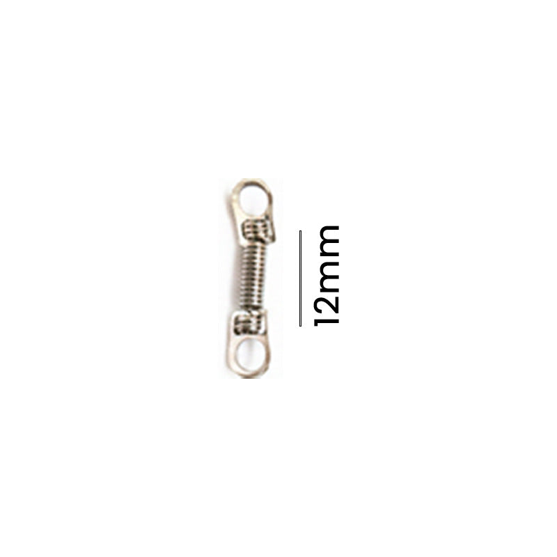 Morelli Niti closed coil springs with eyelets, 12mm size, showcasing durable, flexible spring components for mechanical applications.