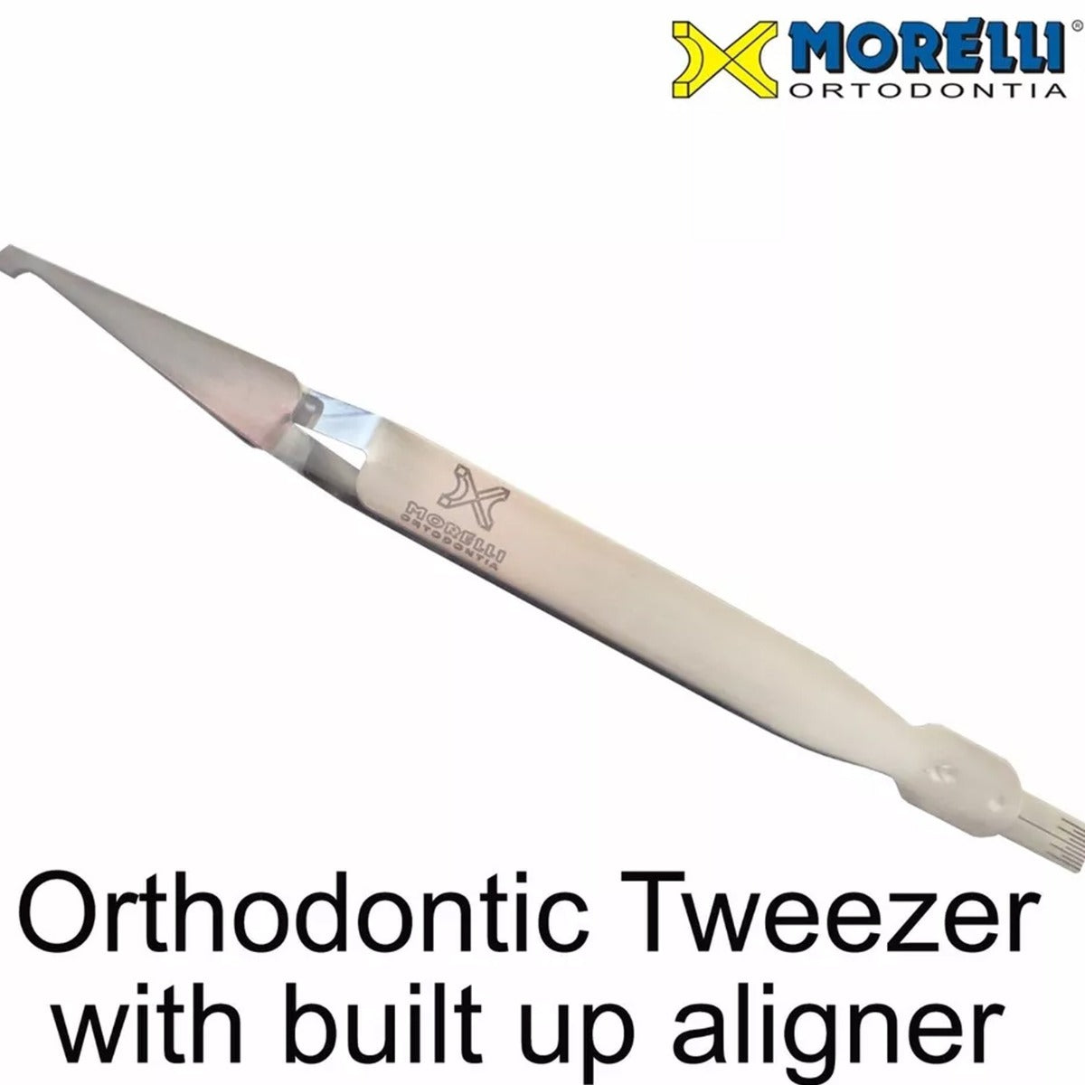Morelli Orthodontic Tweezer, forceps and tweezers for precise dental or orthodontic use, with ergonomic design and stainless steel construction.