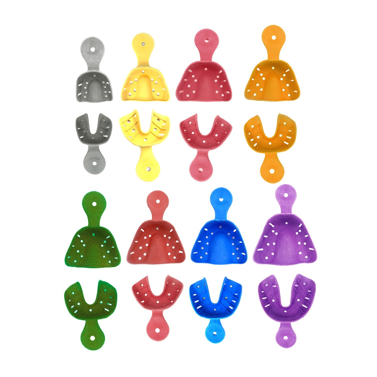 Pair of Morelli Impression Trays for dental impressions, including upper and lower trays from the Morelli Impression Trays & Materials collection
