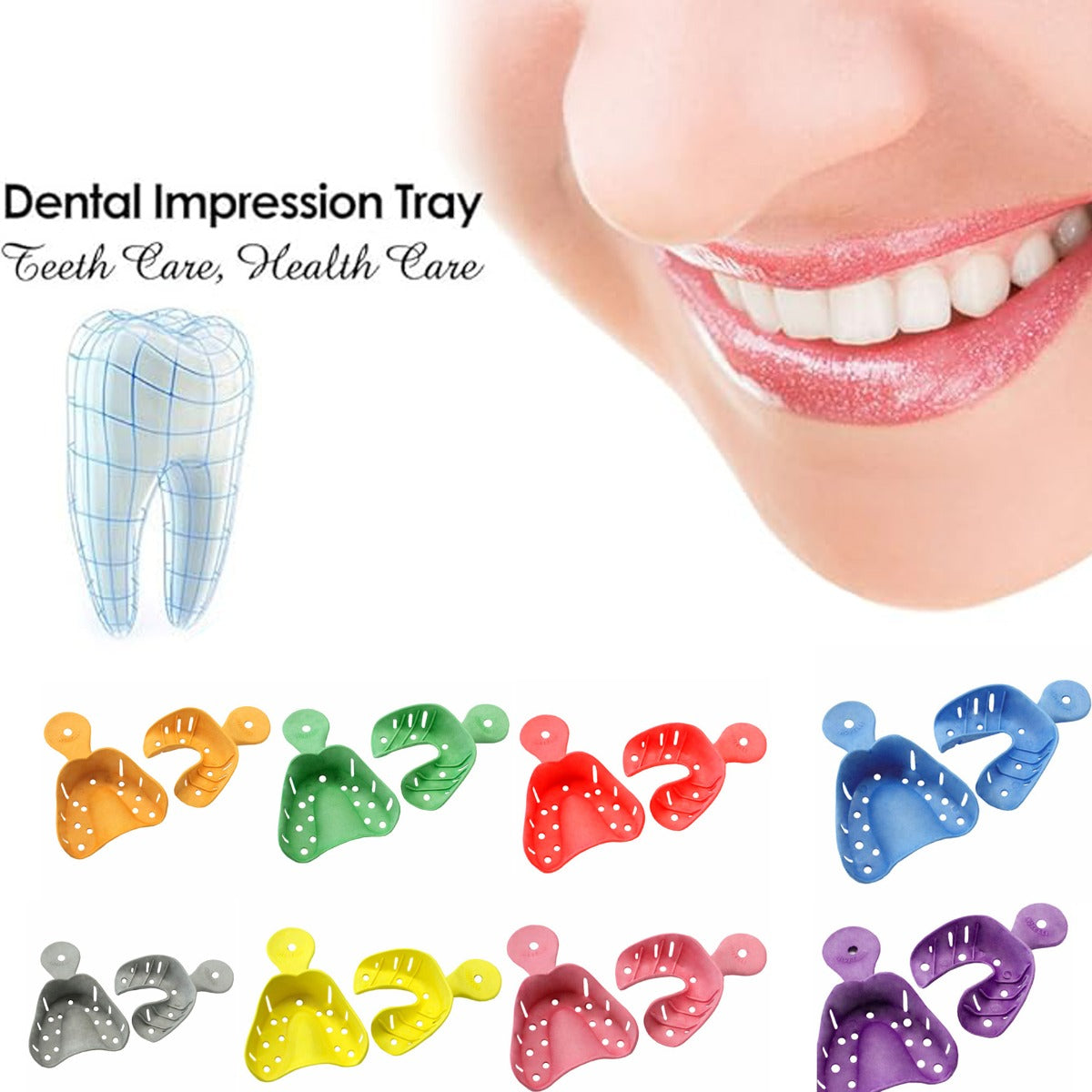 Pair of Morelli Impression Trays for dental impressions, includes upper and lower trays with impression materials.