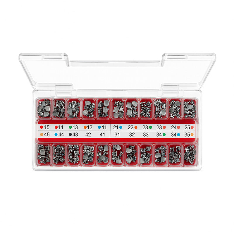 Morelli MBT .022 MAX metal brackets in a kit, featuring durable metal construction for orthodontic or dental applications.