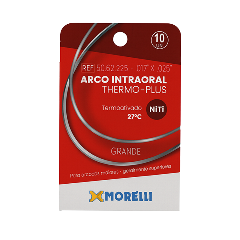 Upper Morelli Thermo Plus NiTi archwire, a flexible nickel titanium wire used in orthodontic treatment.