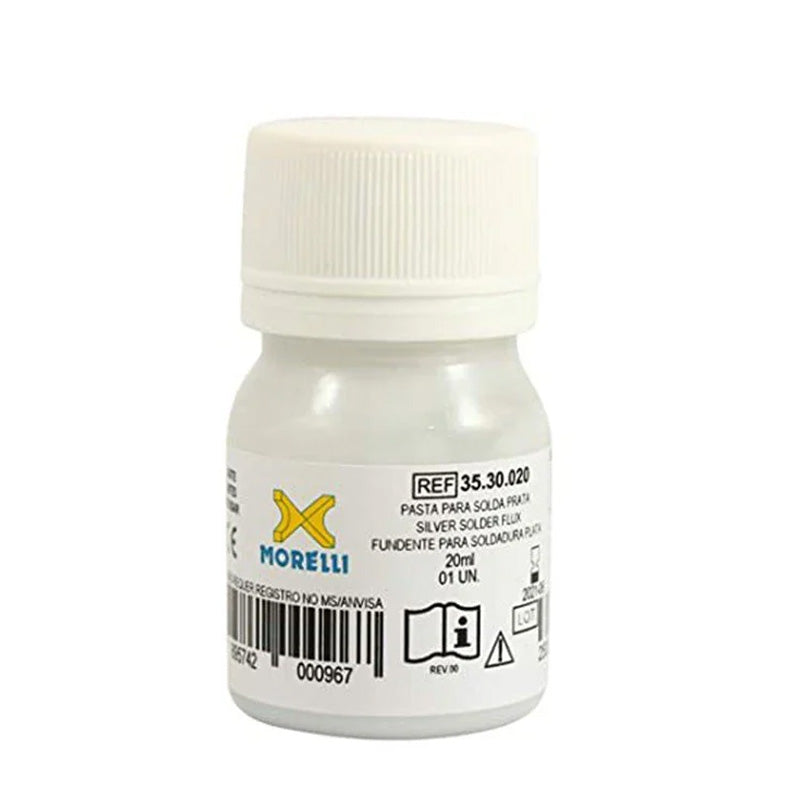 Morelli Silver Solder Welding Flux in a 20 ml bottle, used for silver soldering and welding applications.
