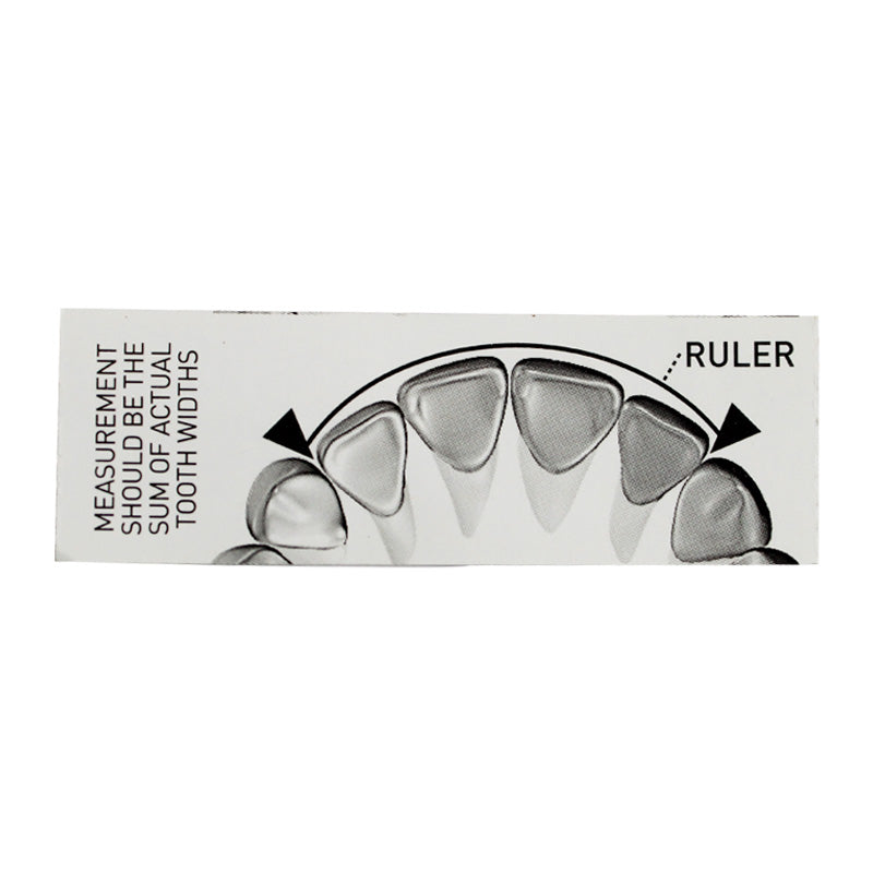 Myofunctional Research Co. MRC Myobrace for Teens ruler used for accurate sizing of orthodontic trainer appliances and splints.