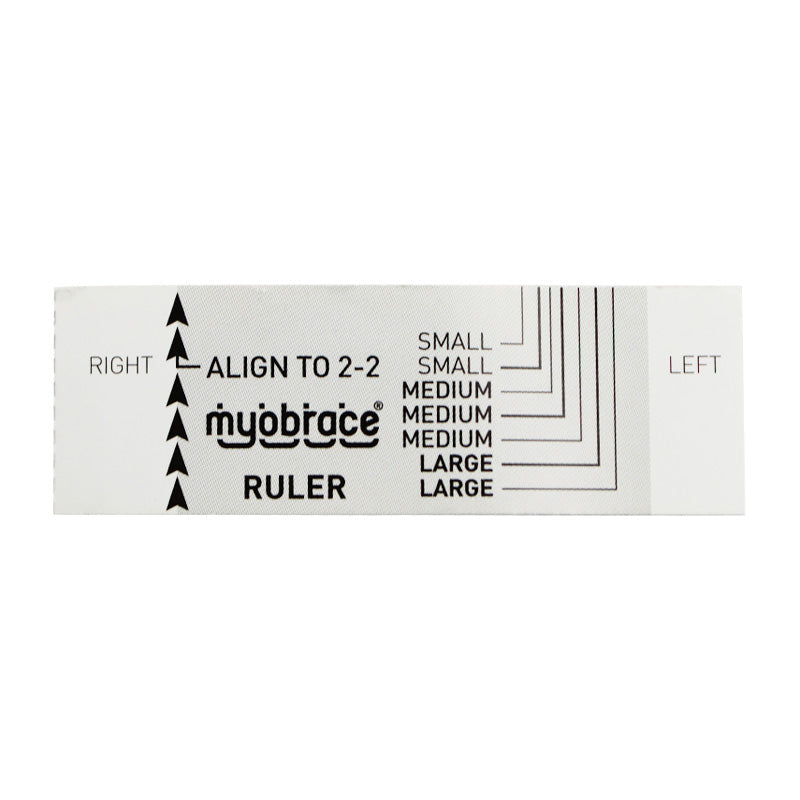 MRC Myobrace Ruler appliance selection tool for trainer appliances and splints by Myofunctional Research Co.