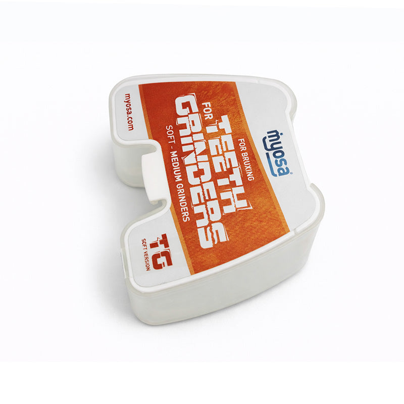 MRC Myosa soft teeth grinder trainer appliance by Myofunctional Research Co. designed for teeth grinding and jaw support.