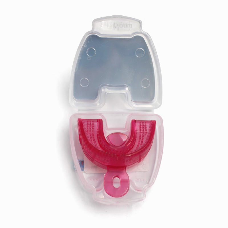 Pink MRC Myotalea Myochew trainer appliance from Myofunctional Research Co. designed for orthodontic and myofunctional therapy.