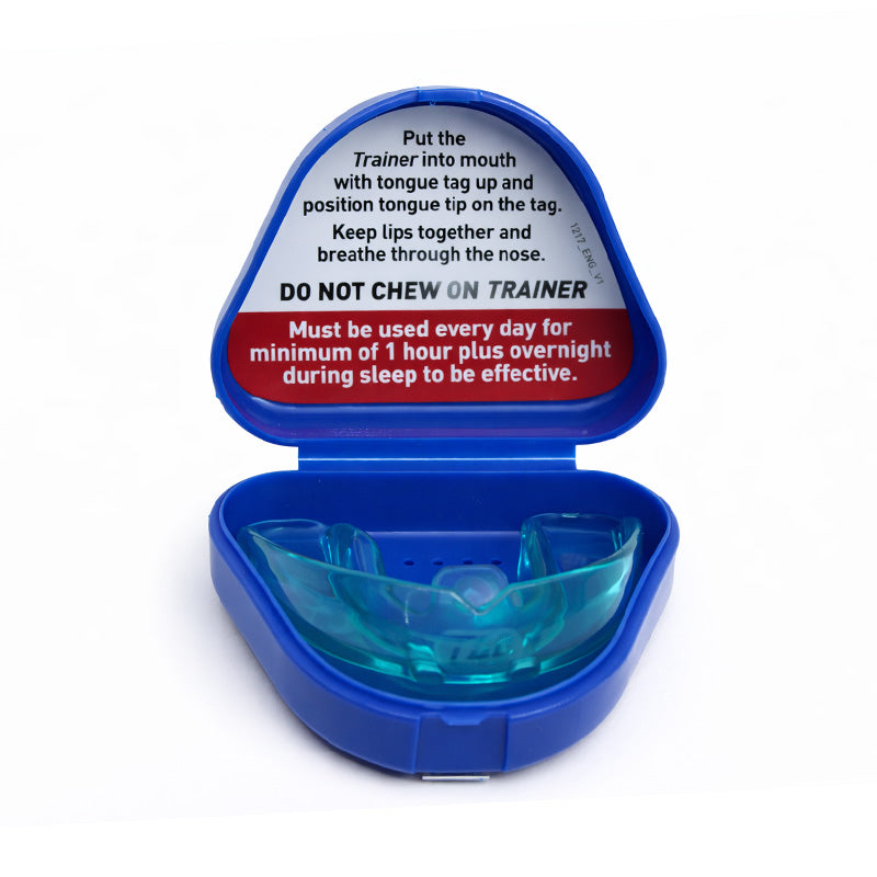 Blue T4A Phase 1 MRC Trainer for Alignment by Myofunctional Research Co. for oral and jaw alignment therapy.