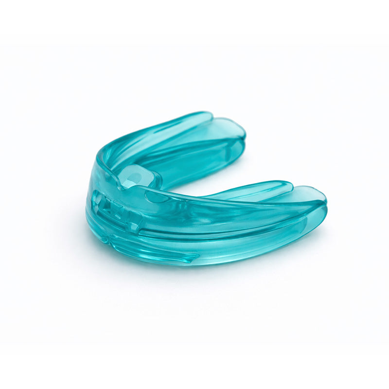 Myofunctional Research Co. T4A Phase 1 Large Blue Trainer for alignment, showing the blue appliance designed for orthodontic use.