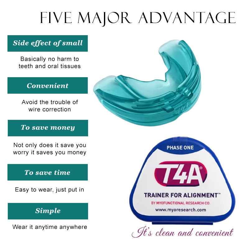 Myofunctional Research Co. T4A Phase 1 Large Blue MRC Trainer for dental and jaw alignment with appliance design.