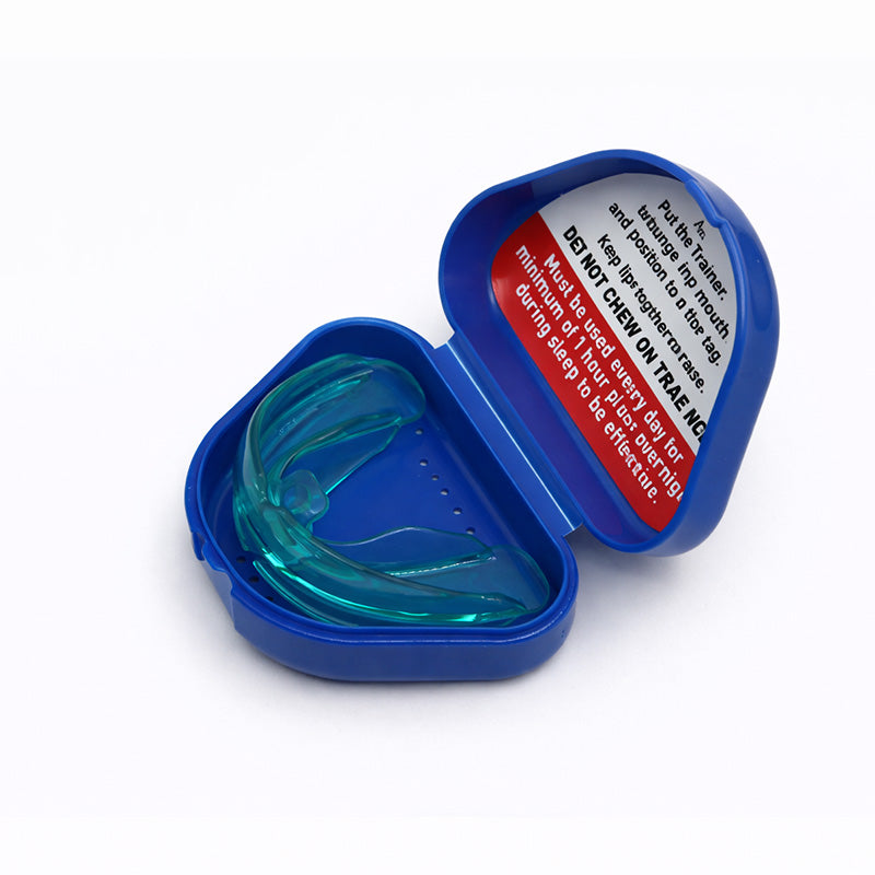 Myofunctional Research Co. T4A Phase 1 Medium Blue Trainer appliance for dental alignment and orthodontic support.