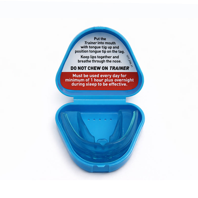 Blue MRC Trainer T4B2 for braces Class II, orthodontic trainer appliance from Myofunctional Research Co.