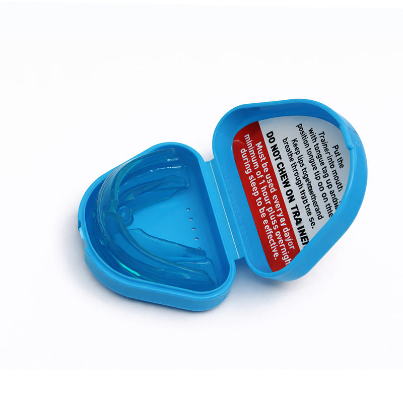 Myofunctional Research Co. MRC Trainer T4B2 in blue, a Class II braces trainer appliance for orthodontic support.