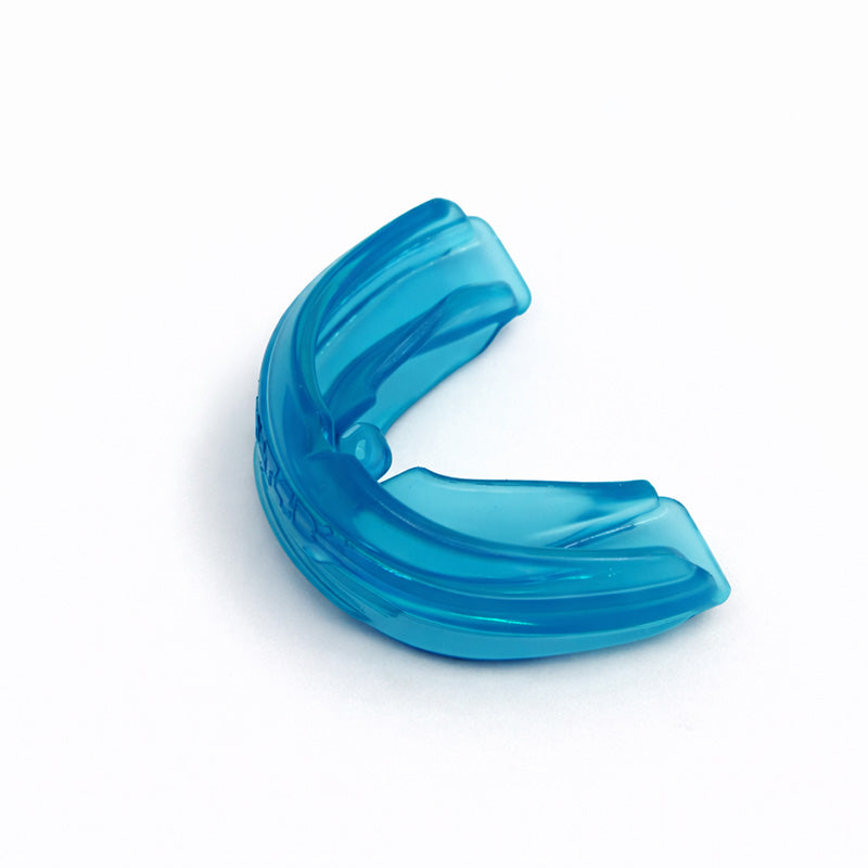 Myofunctional Research Co. MRC Trainer T4B2 for braces Class II, blue orthodontic trainer appliance for dental correction.