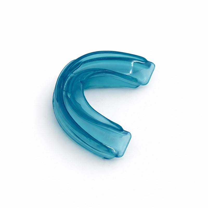 Blue MRC Trainer T4B2 for braces Class II, a myofunctional appliance used for orthodontic training and splint therapy.