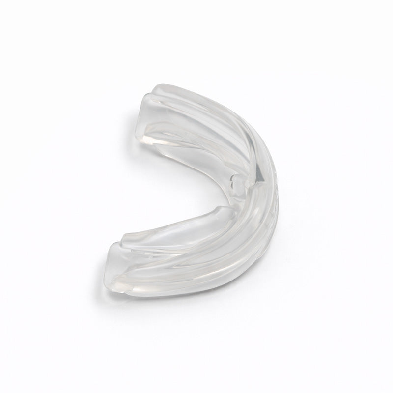 Myofunctional Research Co. MRC Trainer T4B2 for braces Class II, clear orthodontic trainer appliance on a white background.
