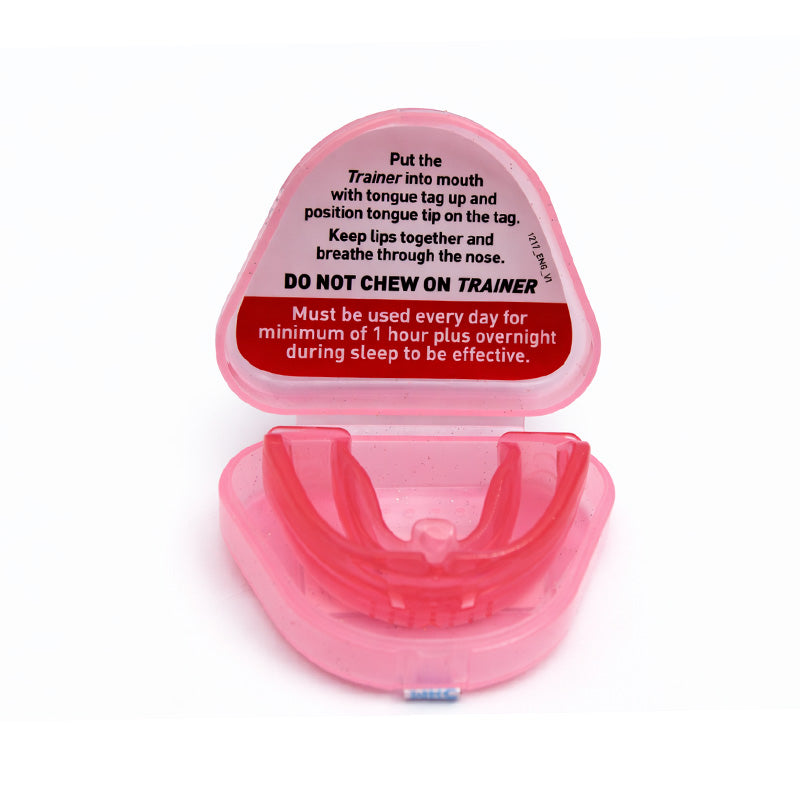 Myofunctional Research Co. MRC Trainer T4K for Kids Phase 1 soft pink orthodontic trainer appliance for children.