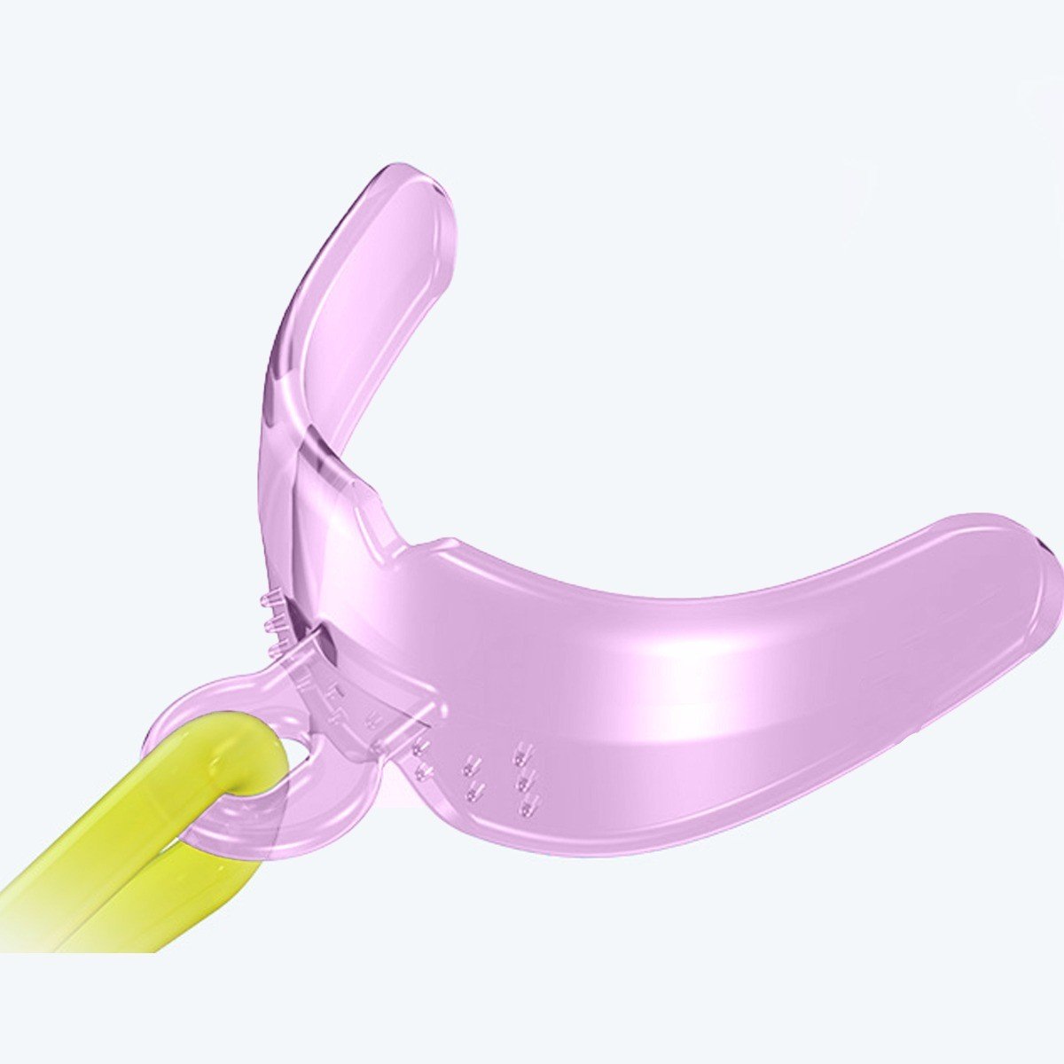 Blue Myotalea Lip Trainer appliance from Myofunctional Research Co. used for lip training and orofacial muscle exercises.