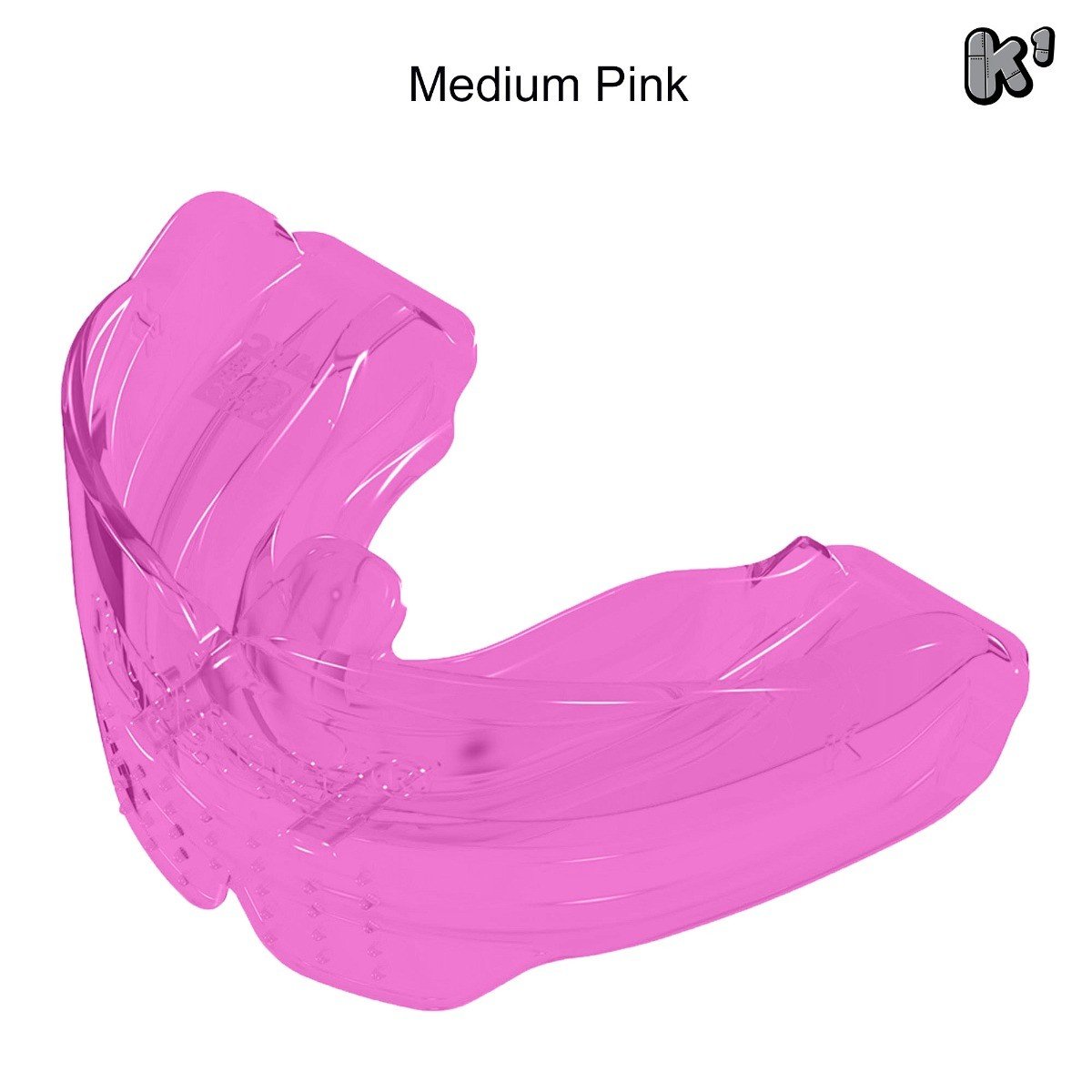 Pink Myobrace K1 trainer appliance for kids by Myofunctional Research Co. designed to improve oral posture and jaw development.