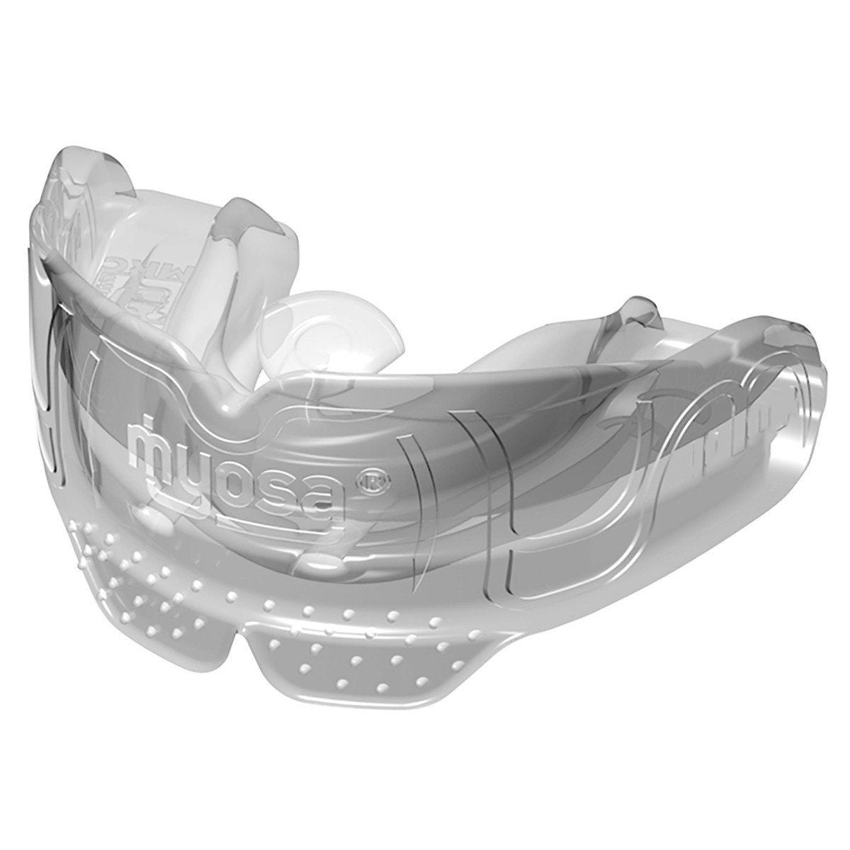 Blue small MRC Myosa trainer appliance for kids from Myofunctional Research Co., used for orthodontic and oral therapy.