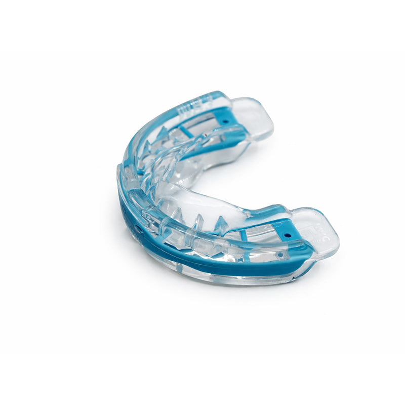 Blue MRC Myobrace trainer appliance for teens, stage 1, used for orthodontic and myofunctional therapy, by Myofunctional Research Co.