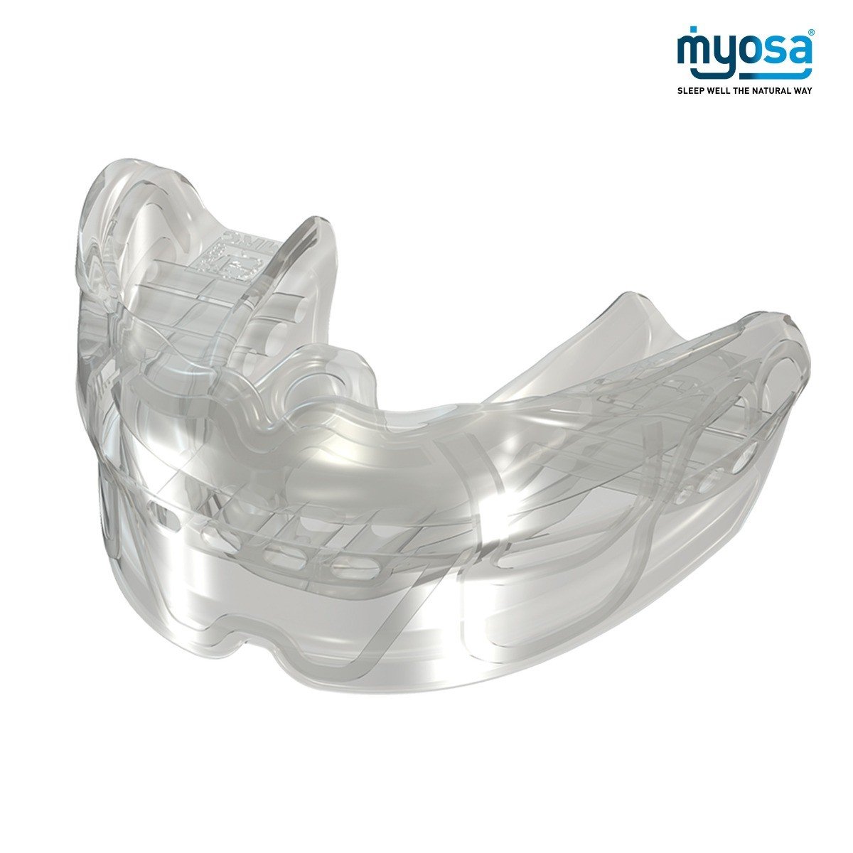 MRC Myosa trainer appliance for TMJBDS by Myofunctional Research Co., moldable splint for jaw and bite alignment.
