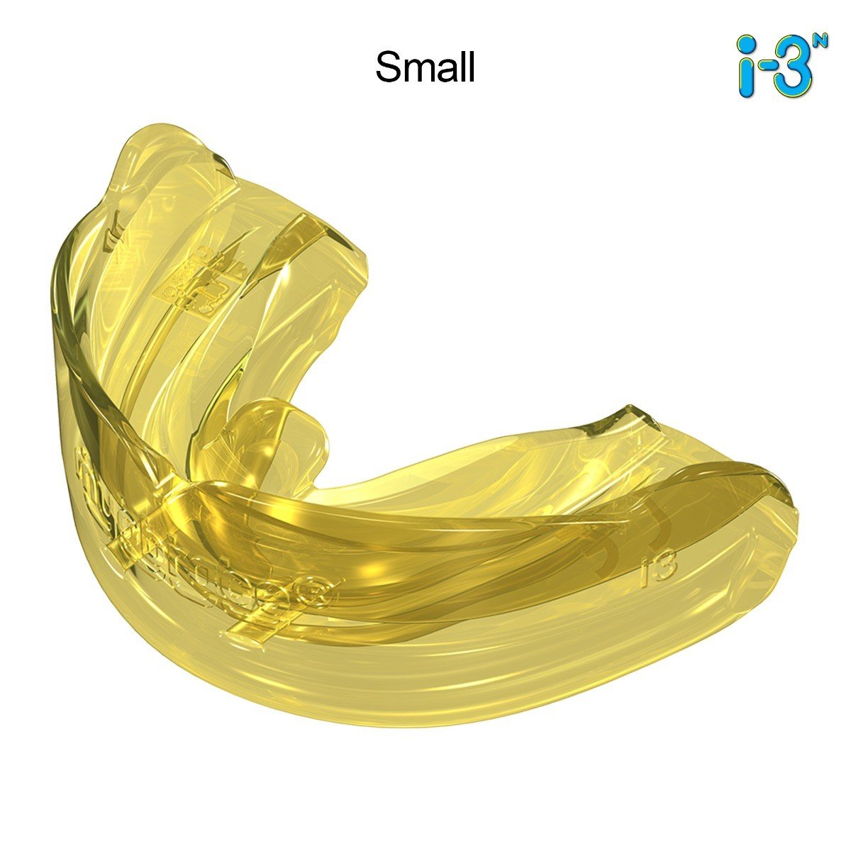 Yellow MRC Myobrace Interceptive Class i3 trainer appliance from Myofunctional Research Co. used for orthodontic guidance.