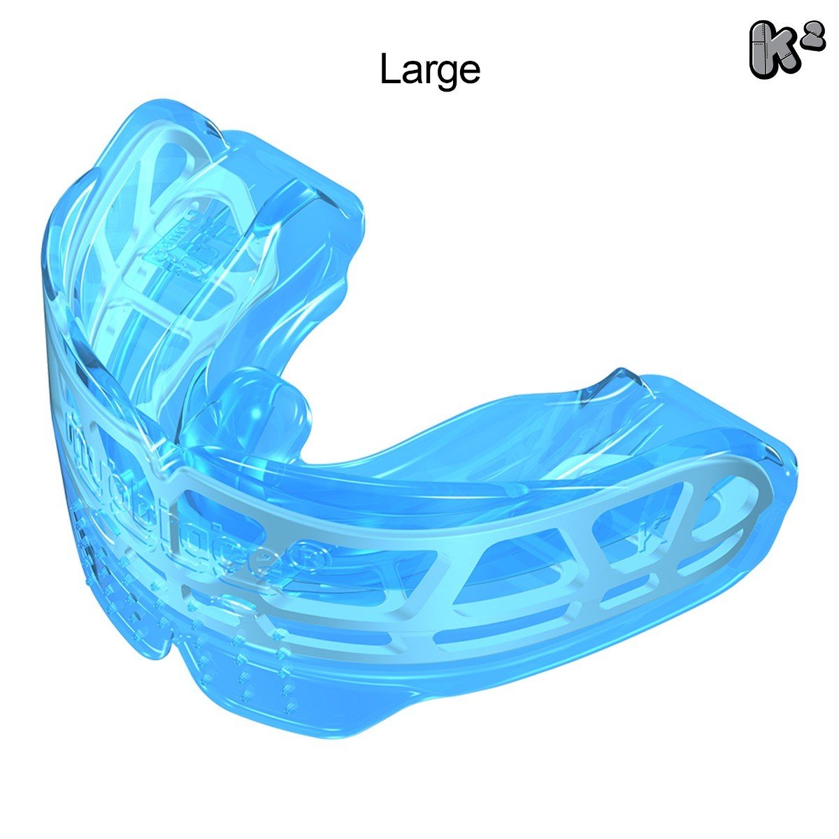 White and blue MRC Myobrace K2 trainer appliance for kids, designed to improve oral and jaw development.