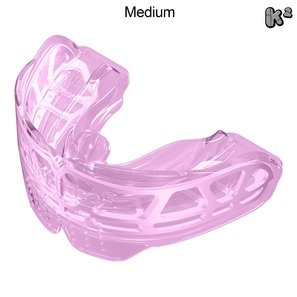 White and blue MRC Myobrace K2 trainer appliance for kids, designed to improve oral posture and jaw development.