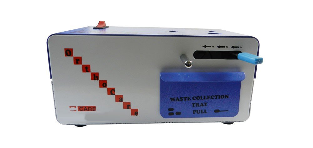 OrthoCare manual syringe cutter and needle burner device, electric needle destroyer for safe disposal of medical needles.