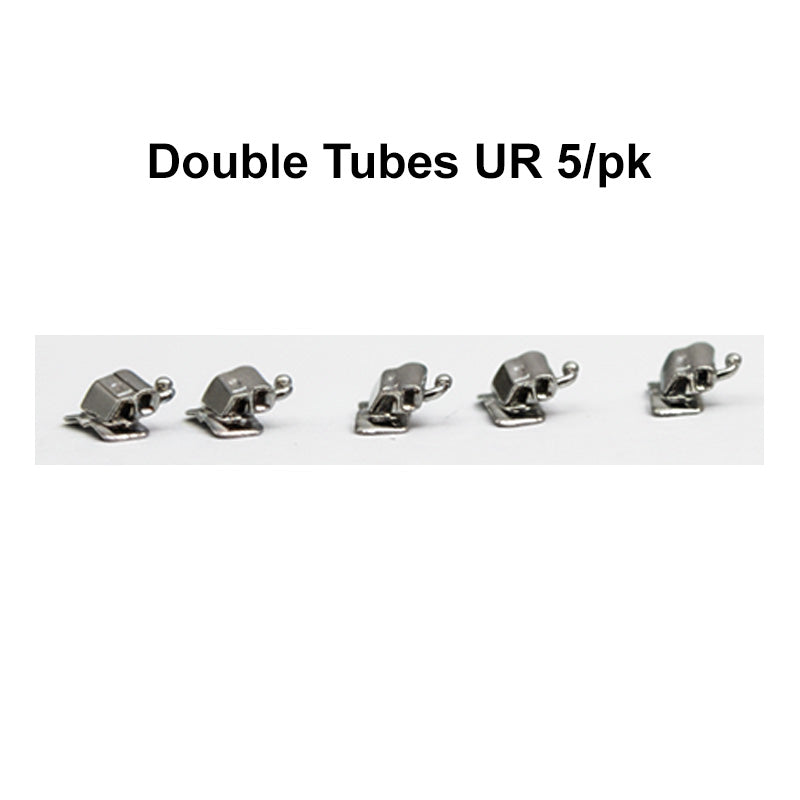 OrthoClassic MBT/Roth .022 bondable tubes on first molar, right side, set of five for orthodontic bonding, dental appliance component.
