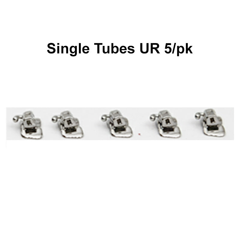 OrthoClassic bondable MBT/Roth .018 orthodontic tubes for first molar, right side, five-piece set, suitable for dental braces.
