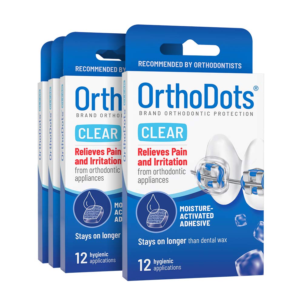 OrVance Ortho Dots Clear patient relief wax for dental appliance comfort, shown in a close-up image on a white background.