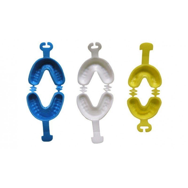 Large blue Pascal Foam Fluoride Trays for dental fluoride treatments, featuring contoured design for comfortable fitting.