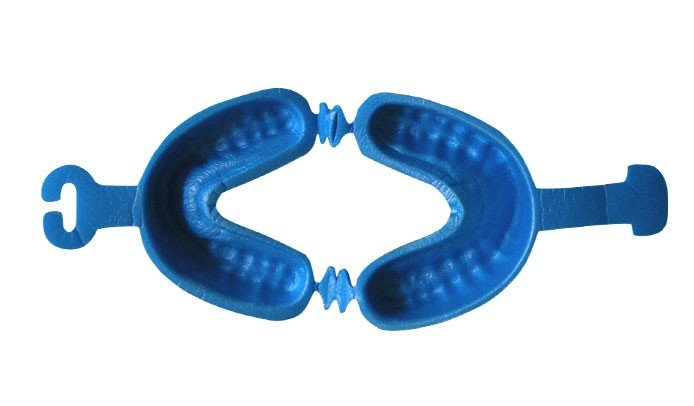 Large blue Pascal Foam Fluoride Trays for dental fluoride treatments with soft foam material for comfortable application.